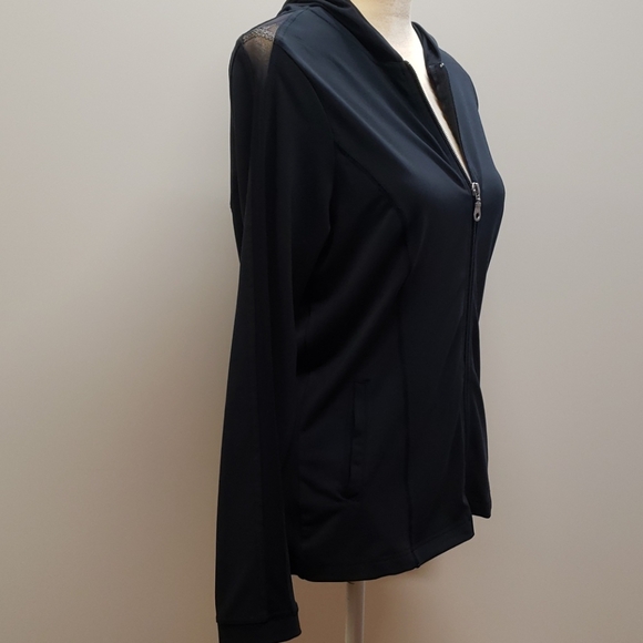 Medium Cabi Black Hoodie with Mesh Inserts A84 - Picture 3 of 9